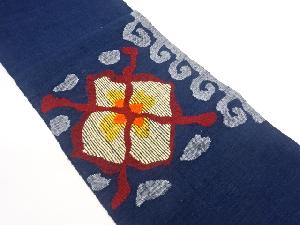 手織り真綿紬変わり菱に幾何学模様織出し名古屋帯